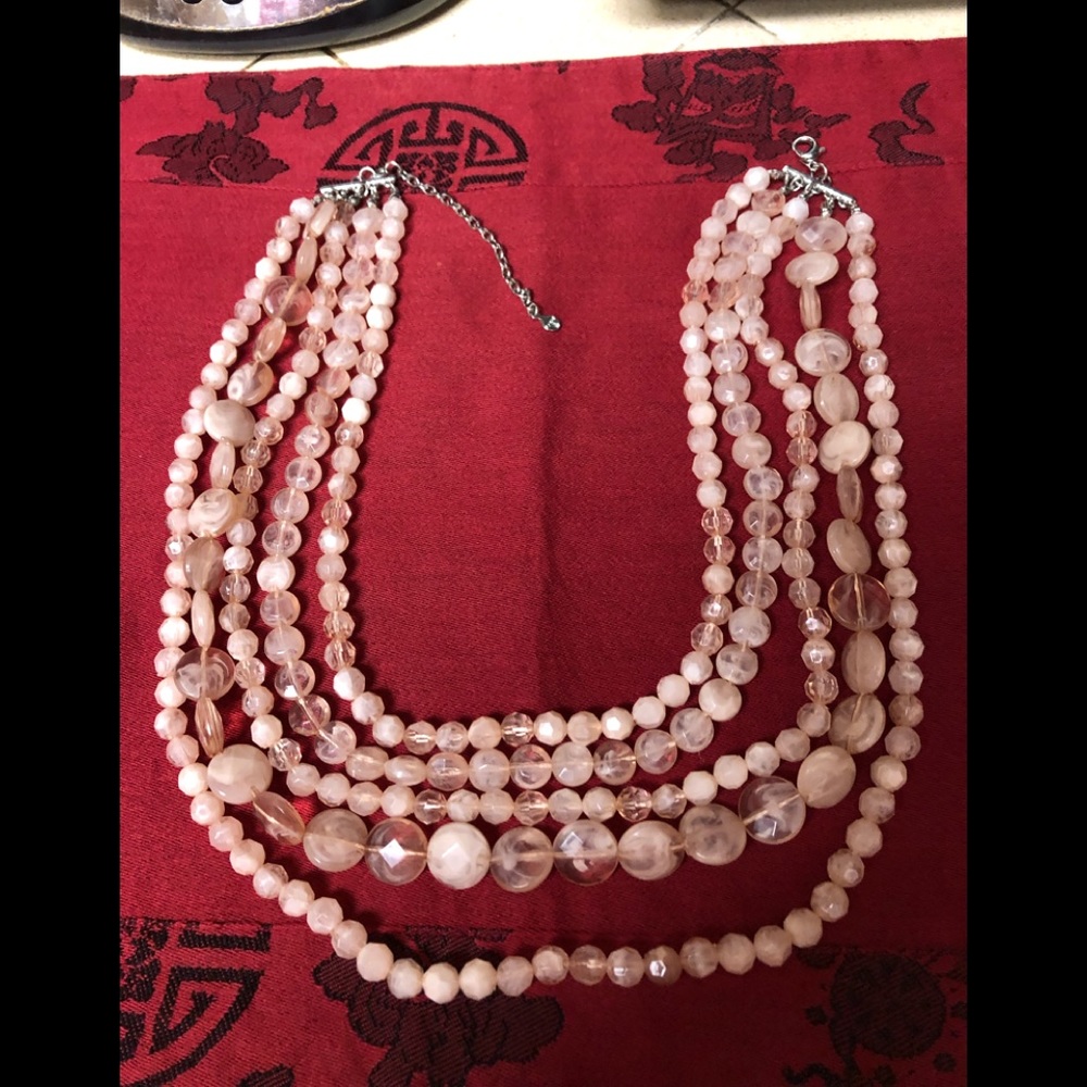 Multi strand shades of pink Loft necklace